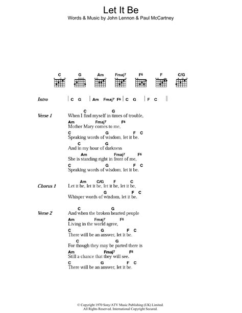 lyrics chords|LET IT BE CHORDS by The Beatles @ Ultimate.